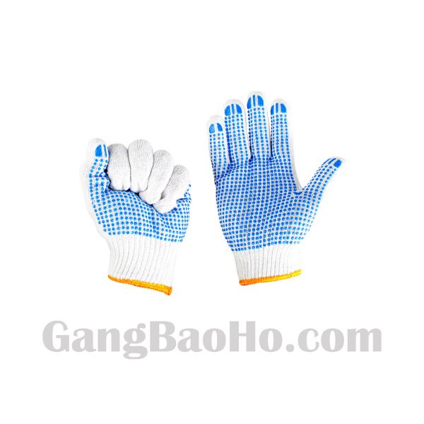 Găng Tay Vải Bạt Phủ Hạt Nhựa PVC Chống Trượt Cao Cấp - NGTV00039 1 Găng Tay Vải Bạt Phủ Hạt Nhựa PVC